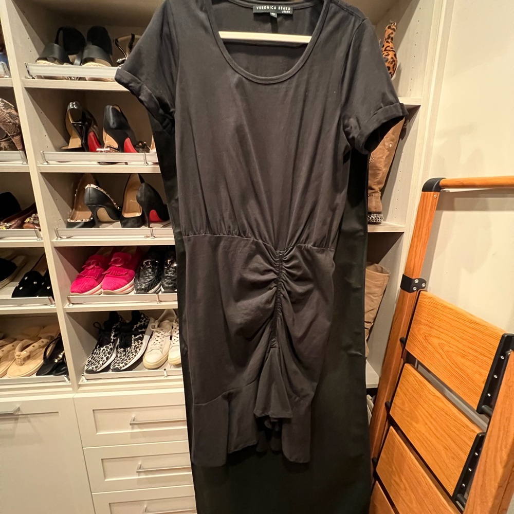Veronica Beard Black Ruched Dress